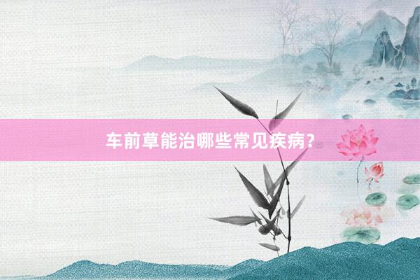 车前草能治哪些常见疾病？